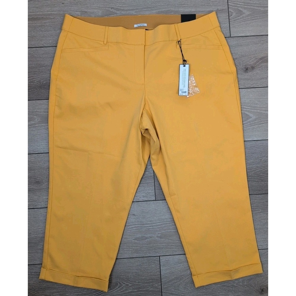 Lane Bryant Women's The Lena Moderately Curvy Fit Crop Pants Yellow Size 20 NWT